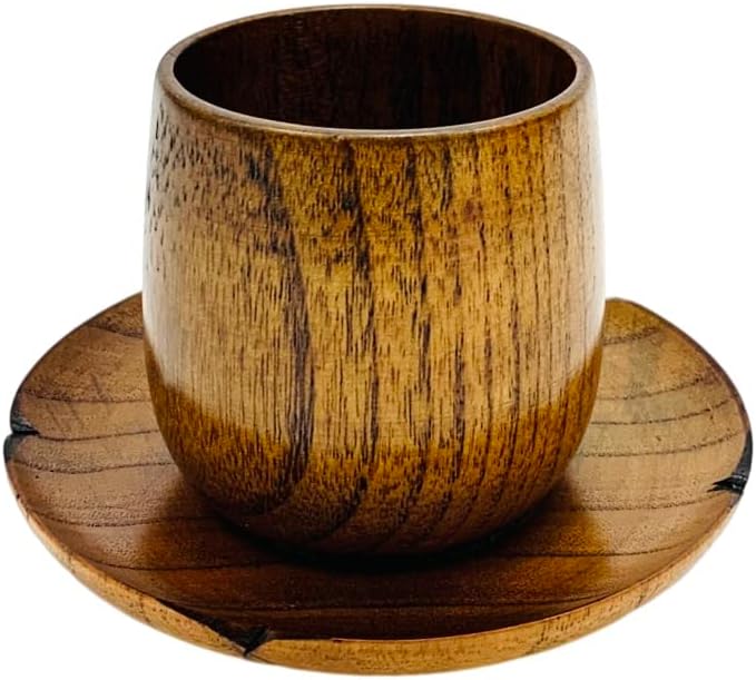 JapanBargain 4079, Wooden Tea Cups Water Coffee Mug Japanese Zen Style Teacups, 4 ounce 120ml, Pack of 6