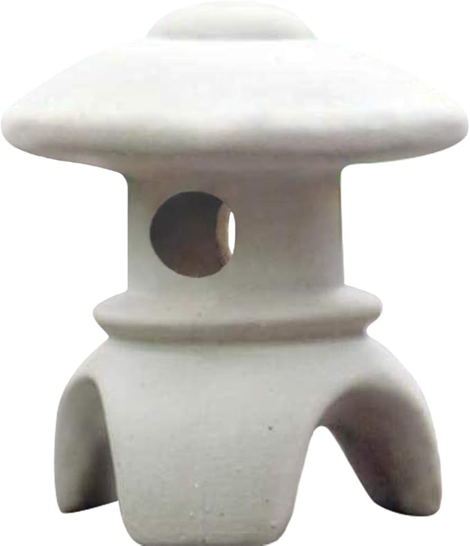 Ceramic Miniature Pagoda Lantern for Garden Patio Bonsai Decoration Miniature Accessories Furniture for Home Decor Asian Zen Art Oriental Statue Tower 3.3" H