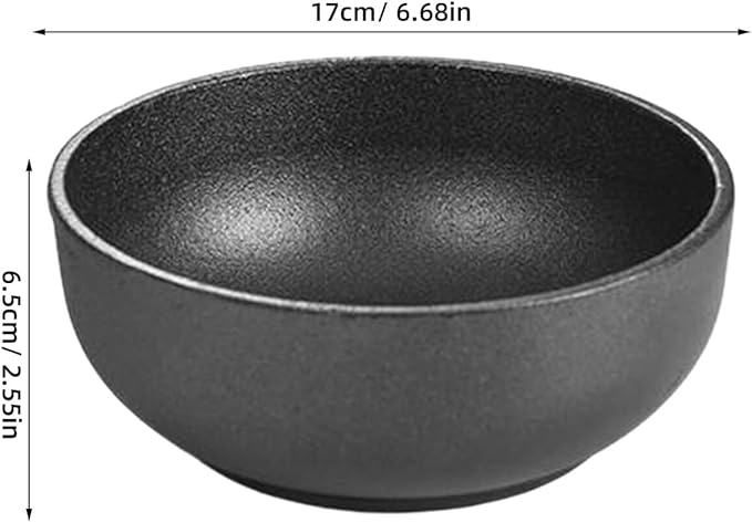 ARTIBETTER Cast Iron Bibimbap Bowl 17cm Korean Stone Pot Multi-function Food Serving Bowl for Rice and Soup Restaurant Kitchen Use