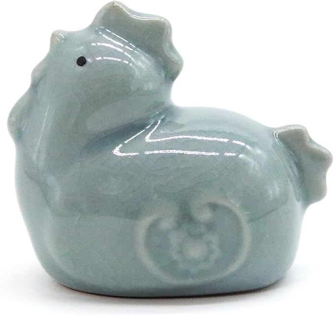 12 Chinese Zodiac Tea Pet, Unique Crackle Ru Porcelain, Traditional Chinese Cultural Tea Accessory, Asian Home & Office Decor, Gift for Tea Lovers & Anniversaries (Rooster 1pc)