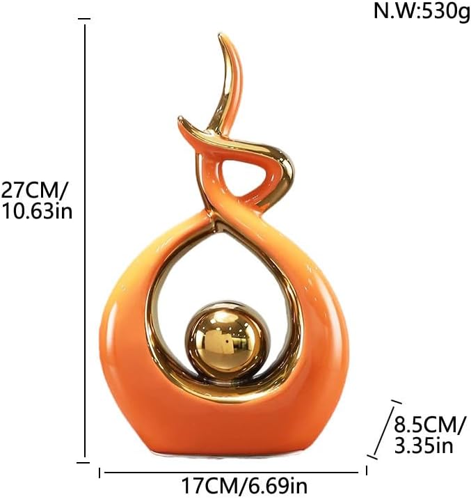 ELEGANTZ Abstract Art Ceramic Statues – Modern Shelf Decorations – Centerpiece Luxury Table Decorations for Living Room, Coffee Table, Office – Elegant Home - Ornaments for Home Decor - 1 Pc