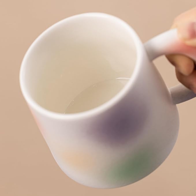 Ceramic Coffee Mug 11.6oz – Unique Artisan Ceramic Mug with Ergonomic Handle, Aesthetic Coffee Cup for Home & Office, Microwave Safe Gift Mug for Yourself or Friends