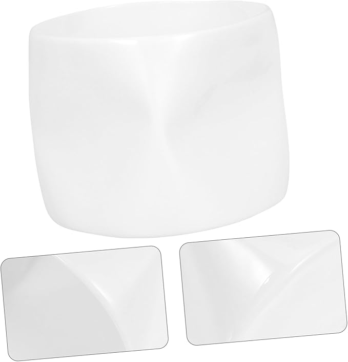 Mobestech Chinese Cup: Mini White Porcelain Irregular Shape Candle Holder Ceramic Serving Cup Mini Bowl
