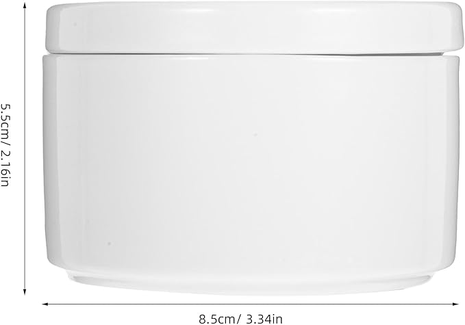 STOBAZA 3 Inch White Ceramic Jewelry Box with Lid, Small Round Porcelain Trinket Dish for Ring Earring, Minimalist Organizer Container for Vanity, DIY Paintable Favor for Wedding Valentine