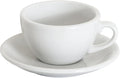 Loveramics Cappuccino Cup with Saucer, 8 oz Ceramic Coffee cup with Round Bottom for Cappuccino, Latte, Tea, Espresso, Thick-walled Stoneware Cup Set for Barista - Regular Colours (White, 8OZ)