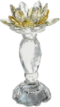 Crystal Lotus Candle Holder - Elegant Handcrafted Home Decor for Candles(Yellow)