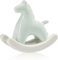Creative Ceramic Rocking Horse Figurine – Stylish Small Desktop Sculpture for Home, Office, Entryway or Tea Table, Ideal Gift for Decoration (Celeste)