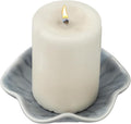 uxcell Candle Holder Plates, 4 Inch Ceramic Candle Tray Tealight Incense Holder Dish Candlestick for Tea Light Aromatherapy Wedding Rustic Vintage Home Decor, Lotus Leaf Clear Gray Blue