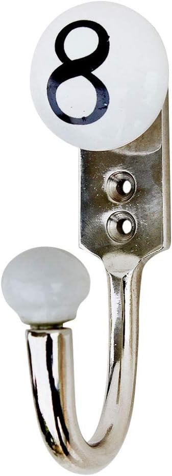 IndianShelf Ceramic, Zinc Decorative Cute Hooks for Hanging Coats, Jackets, Leash, Hat, Towel, Backpack, Purse, Handbag (White)