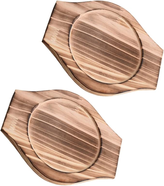 UPKOCH Wooden Bowl Mat 8.4X6.9 Inch Natural Wood Trivet for Hot Stone Bowls Korean Stone Pot Coaster Heat Resistant Kitchen Clay Pot Base