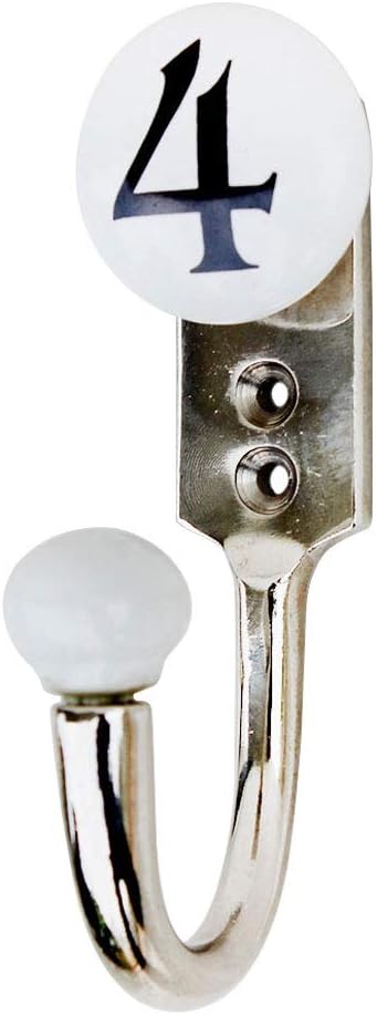 IndianShelf 1 Ceramic, Zinc Decorative Cute Hooks for Hanging Coats, Jackets, Leash, Hat, Towel, Backpack, Purse, Handbag for Bedroom Décors(White)