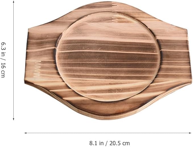 DOITOOL Dolsot Stone Bowl Tray Wooden Korean Bibimbap Earthenware Stone Bowl Holder Saucer Heat Insulation Cushion for Hot Pot Bibimbap Food