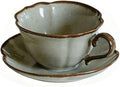 Ceramic Coffee Cup and Saucer Set – 10oz Kiln-Glazed Teacup with Saucer, Handmade Ceramic Mug Set for Coffee, Tea, Cappuccino, or Latte
