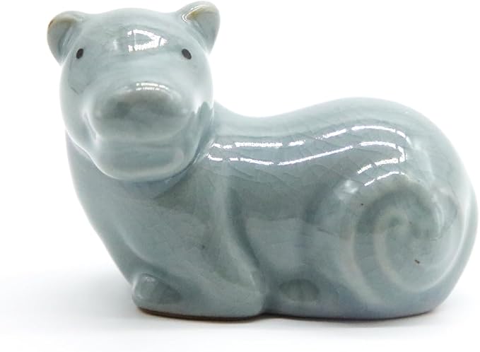 12 Chinese Zodiac Tea Pet, Unique Crackle Ru Porcelain, Traditional Chinese Cultural Tea Accessory, Asian Home & Office Decor, Gift for Tea Lovers & Anniversaries (Tiger 1pc)