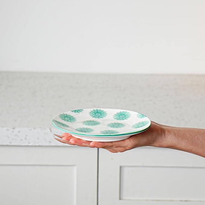 Ceramic Dessert Plates Set - Mini 6 Inch Appetizer Plates for Kitchen - Small Salad Plates for Cake Snacks, Side Dishes - Microwave Dishwasher Safe - Wedding Housewarming Gift - Assorted Colors
