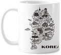 Korean Map Seoul and Busan Mug Pottery Ceramic Coffee Porcelain Cup Tableware