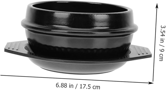 GLEAVI Korean Stone Pot Ceramic Soup Rice Casserole Bibimbap Cooking Heat Resistant Ceramic Pot