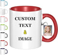 Custom Mug With Pictures, Personalized Coffee Mugs, Ceramic Coffee Cups Tea Cup for Office and Home, Add Multiple Images Funny Gift for Birthday Xmas Father & Mother Day, Red