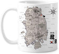 1945 South Korea Landmarks Map Mug Pottery Ceramic Coffee Porcelain Cup Tableware