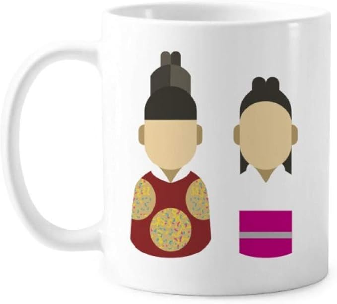Korea traditional prince and princess Mug Pottery Ceramic Coffee Porcelain Cup Tableware