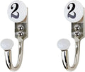 IndianShelf 2 Sets Exclusive Ceramic, Zinc Decorative Cute Hooks for Hanging Coats, Jackets, Leash, Hat, Towel, Backpack, Purse, Handbag (White)