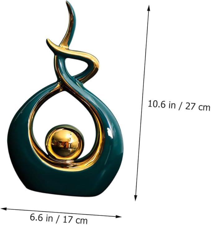 OUNONA Modern Abstract Ceramic Sculpture Decor Artistic Figurine for Bookshelf Living Dining Table Unique Home Accent Lightweight and Stylish Present Idea