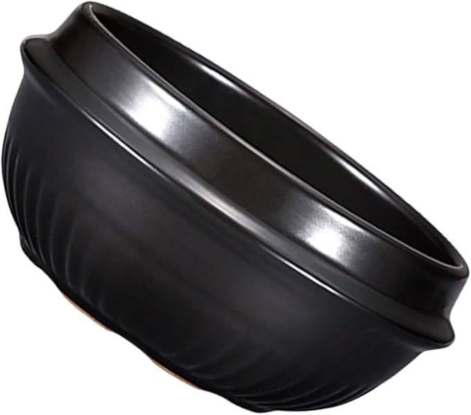 PRETYZOOM Korean Stone Bowl Korean Stone Pot Casserole Ceramic Stewing Pot for Cooking Noodles Rice Soup Bibimbap Non-slip Handle Even Heat Distribution