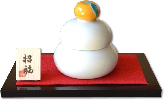 有田焼やきもの市場 Japanese Lucky Charm KAGAMIMOCHI Ceramic Decorations Arita Imari Ware Made in Japan Porcelain