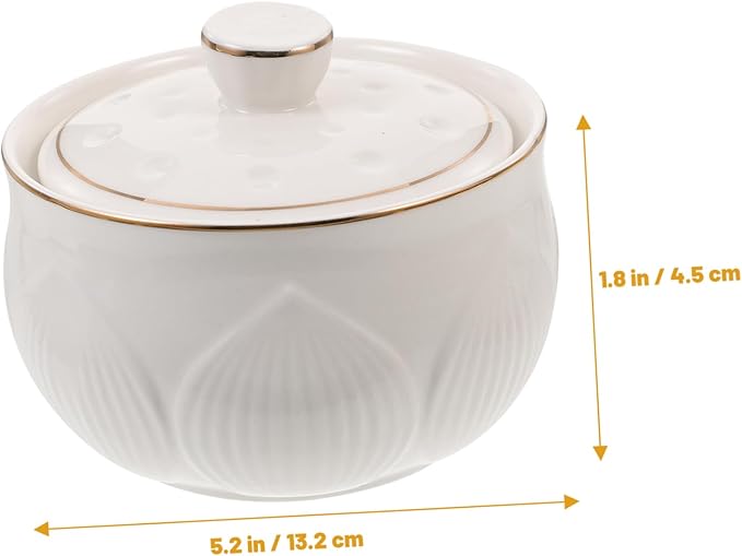Alipis Luxury Ceramic Stew Bowl Set with Lid and Spoon High-End Gold Trim for Soups and Desserts Kitchen Steaming Bowl for Home Use