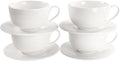 Coffee Mugs Set,Ceramic Tea Cup with saucer, Espresso Cups 8-piece, Stackable Cups, for Latte,Hot Tea,Cappuccino, Mocha, Cocoa, dishwasher, oven, microwave safe, Best gift, 12 Oz(350ML)