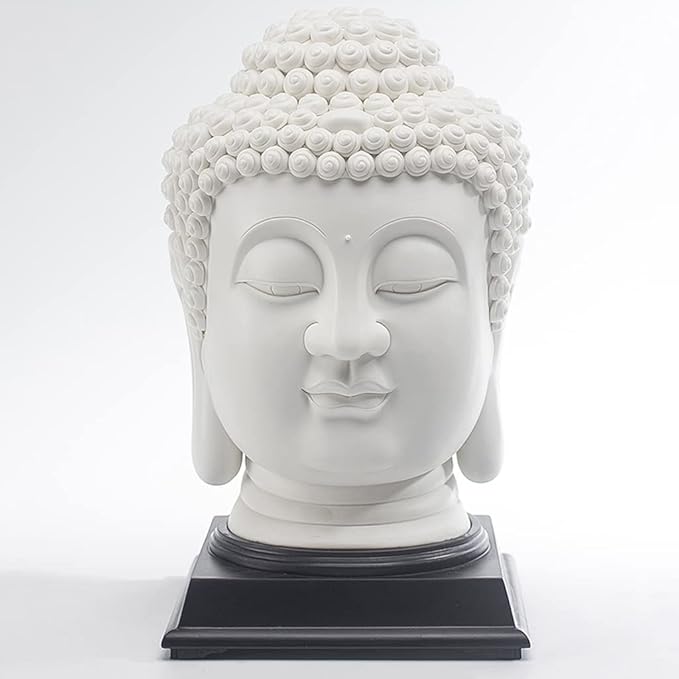 Buddha Statue,buddha statues for home 11.8" Buddah Head Statute Ceramics Buddha Figurine – Hand Carved Collectibles Feng Shui Southeast Asia Buddah Sculpture For Home Decor Praying Buddha Statue