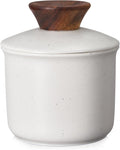 DOWAN French Butter Crock for Countertop, Ceramic Butter Dish with Waterline, Porcelain Butter Container for Spreadable Soft Butter, French Butter Dish with Lid