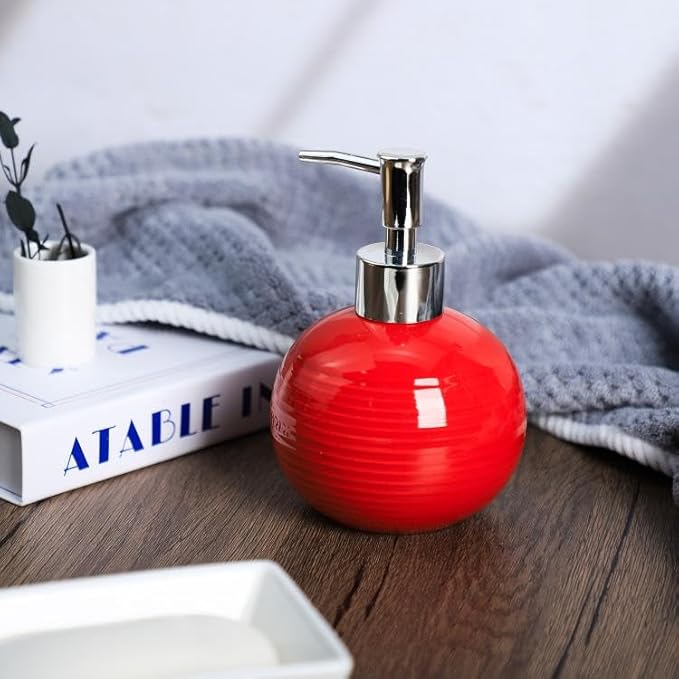 123Arts Ceramic Retro Soap Dispenser with Pump Soap Bottle Lotion Bottle