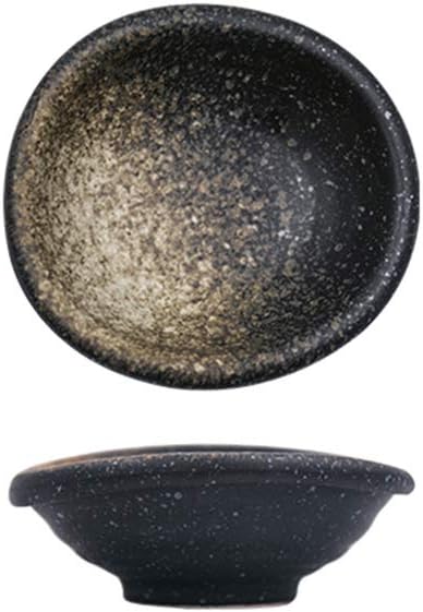 Colias Wing 3.5 Inch Retro Style Black&White Stylish Design Multipurpose Porcelain Side Dish Bowl Seasoning Dishes Soy Dipping Sauce Dishes-Set of 5