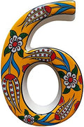 Large Ceramic Housewarming Sign Ceramic Address Plaque House Numbers Sign Door Personalized Coloured Decorative Hand Decoratede Housewarming Gifts Tulip Design 12 * 9 cm (Yellow, 6)
