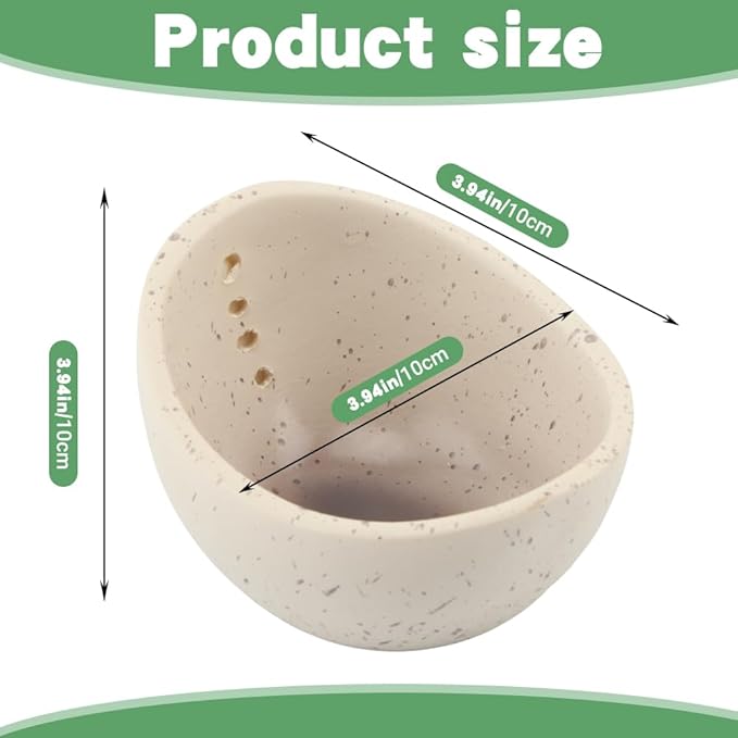 Pottery Herb Stripper Bowl, Handmade Ceramic Herb Peeling Cup with Different Hole Sizes for Separating Leaves and Stems(Color:White)