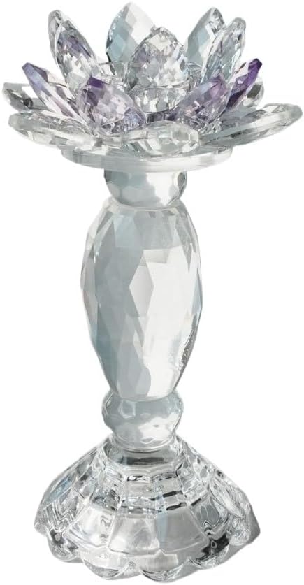 Crystal Lotus Candle Holder - Elegant Handcrafted Home Decor for Candles(Purple)
