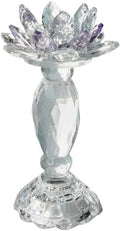 Crystal Lotus Candle Holder - Elegant Handcrafted Home Decor for Candles(Purple)