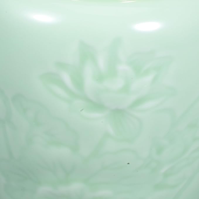 IMIKEYA Ceramic Tea Canister with Lid Vintage Asian Style Airtight Household Kitchen Storage Jar for Loose Leaf Tea