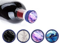 WIRESTER Set of 4 Ceramic Cork Decorative Wine Bottle Stoppers For Bar, Holiday, Party, Wedding - Marble Pattern