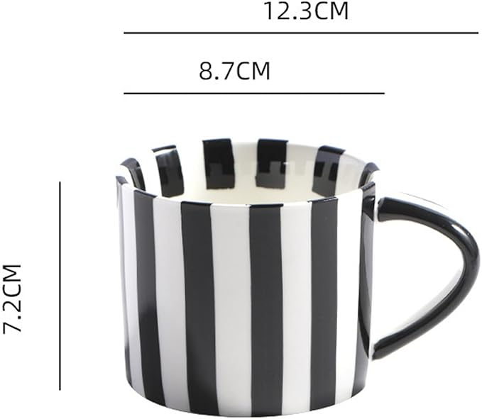 8 Oz Ceramic Coffee Mug Espresso Cups with Saucer Mug And Saucer Set Cup And Saucer Coffee Cups with Saucers Coffee Cups And Saucers,Black