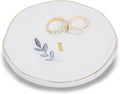 Personalized Ceramic Ring Dish, Initial Jewelry Tray for Rings, Earrings, Necklaces & Bracelets, Gift for Engagements, Birthdays, Holidays, Mom, Sister, Bridesmaid, Bride-to-Be, 4" Ring Plate