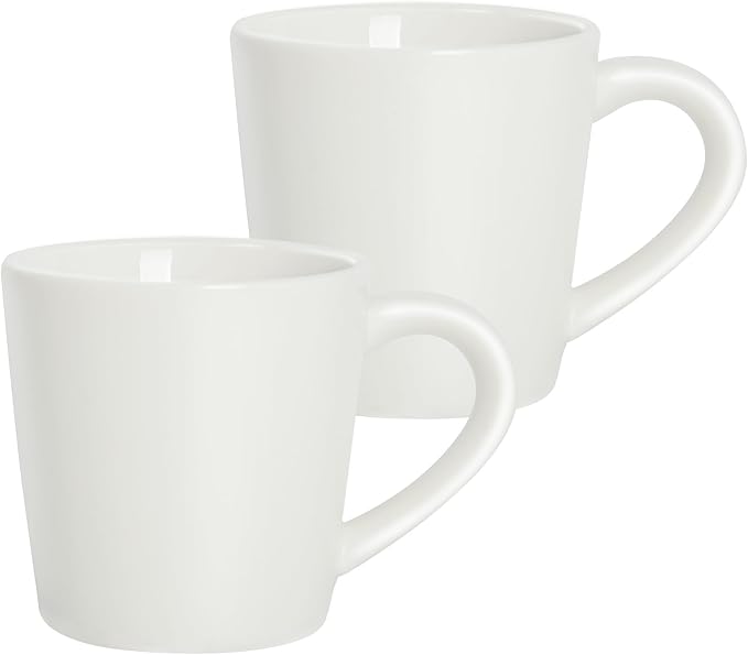 4.2oz Espresso Cups Set of 2, Ceramic Coffee Mugs Demitasse Cups, Small Espresso Mugs for Shot of Coffee, Tea Cups with Handles, Gift for coffee Lovers - White