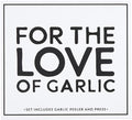 Santa Barbara Design Studio Gift Set Kitchen Essentials Tool Kit Black and White Cardboard Book Gifts, 3-Pieces, Love Garlic