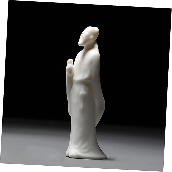 jojofuny Figurine Ceramic Sculpture White Porcelain Fish Tank Ornament Desktop Home Aquarium Decoration