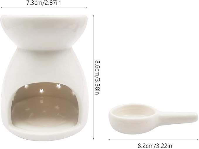 Ceramic Tea Light Candle Holder, Oil Burner for Scented Oil, Tealight Wax Warmer Decoration for Bedroom,Living Room,Balcony,Patio Tabletop Star Birthday Wedding Gift