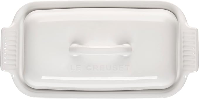 Le Creuset Stoneware Heritage Butter Dish, White