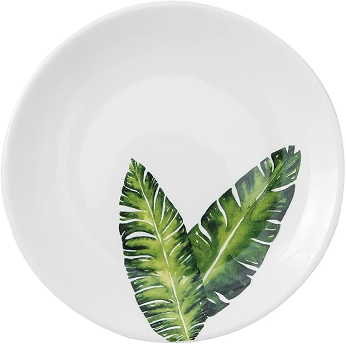6 Inch Set of 4 Assorted Designs, Porcelain Plates With Plant Patterns, Ceramic Dessert Plates, Dishware for Sandwiches Salad Pasta,Microwave Oven Dishwasher Safe
