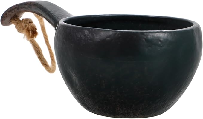 Retro Ceramic Snack Bowl with Handle Unique Japanese-style Serving Bowl for Soup Noodles and Tea for Home Decor and Kitchen Use