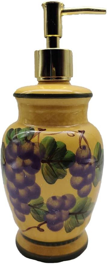 Tuscany Grape Hand Painted Ceramic Collection by ACK (Soap Dispenser)